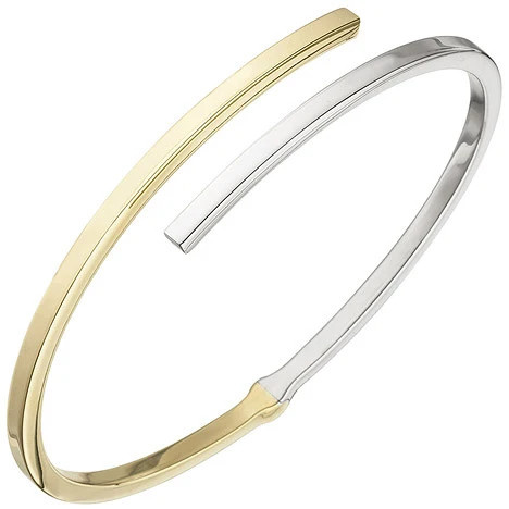 Colfem Armreif Armband, 925 Sterling Silber, bicolor vergoldet, oval - Bild 1