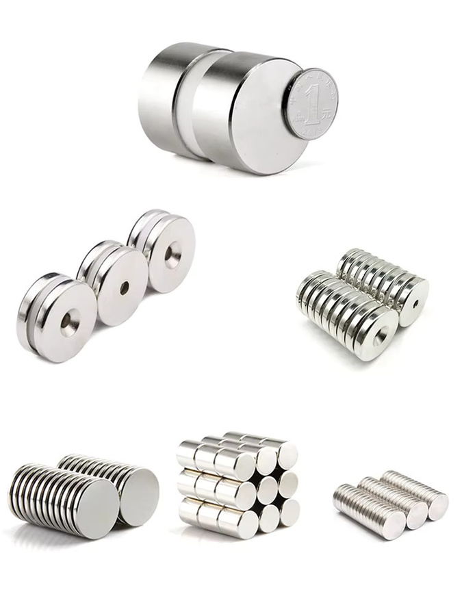 Runder superstarker Magnet in Silber mit Loch, Durchmesser: 10 mm, Höhe: 5 mm bis 4 mm - Bild 2