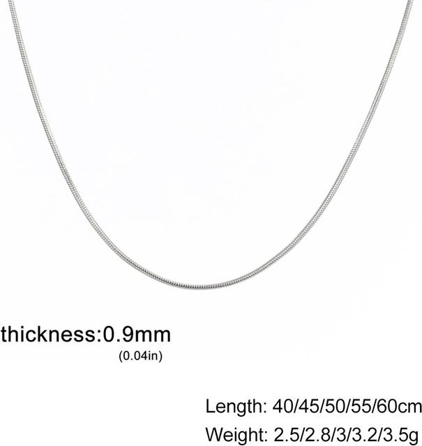 YULIN Schlangenkette Edelstahl, Silber, 55 cm, Unisex - Bild 1