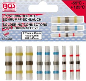 BGS Lötverbinder-Satz mit Schrumpfschlauch, 9-teilig, transparent und multicolour - Bild 1