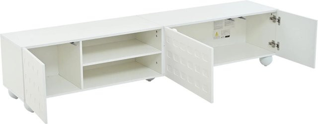 okwish TV Schrank mit 3 Türen für dein Wohnzimmer in Weiß, B/T/H: 200 x 40 x 44 cm - Bild 1