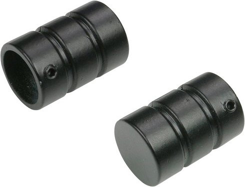 LIEDECO Endstück Zylinder aus Metall in Schwarz, 2 Stück, Durchmesser: 16 mm - Bild 1