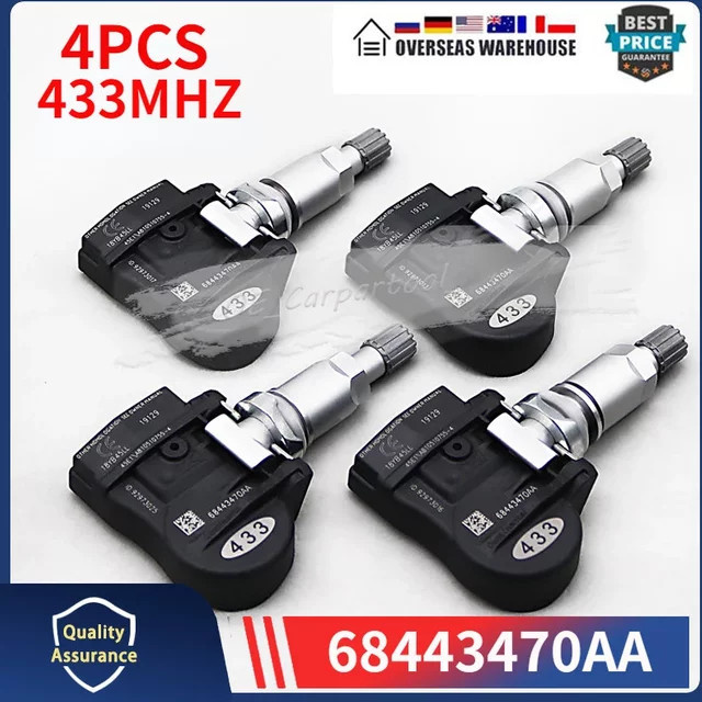 4er-Set GANGLE Reifendruckkontrollsystem Sensoren TPMS 433MHz für Jeep Grand Cherokee und Dodge Durango, Teilenummer 68443470aa - Bild 1