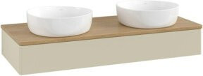 V&B Waschtischunterschrank Antao ohne Frontstruktur, Eiche honig, Grau lackiert, B/T/H: 120 x 50 x 19 cm - Bild 1