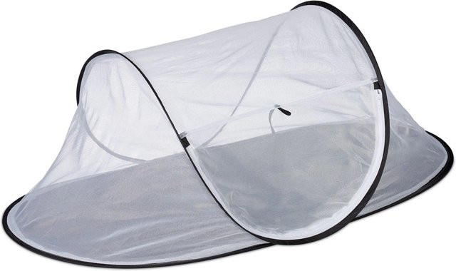 Relaxdays Fliegenhaube aus Polyester in Weiß und Schwarz, faltbar, B/H/T: 58 x 107 x 40 cm - Bild 1