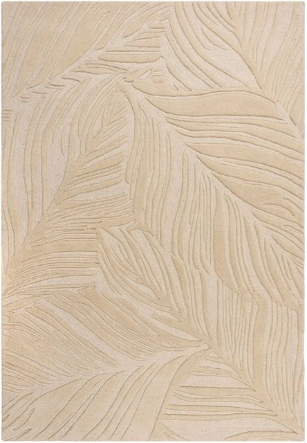 Flair Rugs Wollteppich Lino Leaf in Beige, Handgetuftet, Modernes Florales Design, B: 120 cm, T: 170 cm - Bild 1
