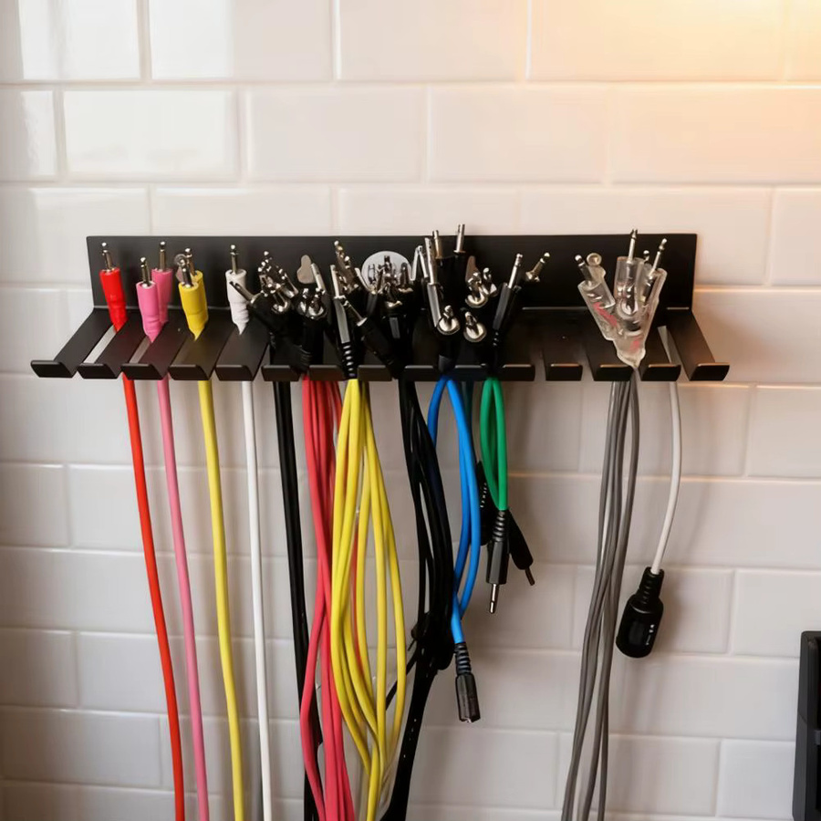 Wandmontierbare Metall-Audiokabel-Wandhalterung für Kabelmanagement in Schwarz - Bild 5