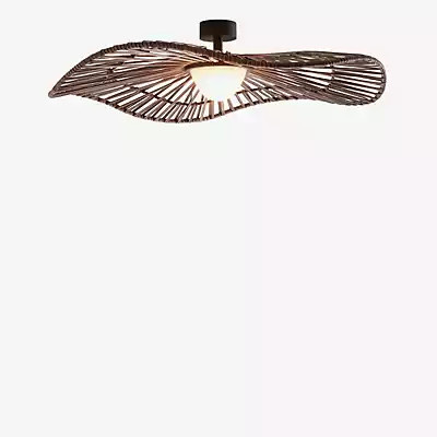 Bover Mediterrània LED Outdoor Deckenleuchte aus Rattan in Braun und Schwarz - Bild 1