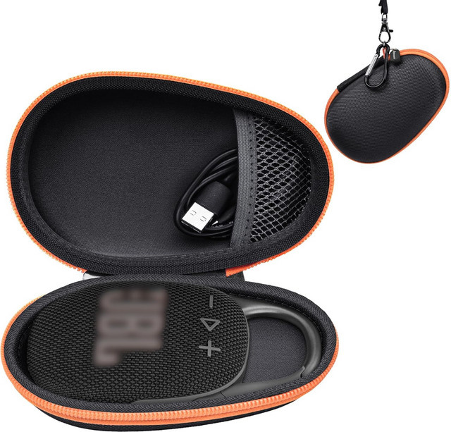 Schützendes Reiseetui für JBL Clip 5 und Clip 4 Bluetooth-Lautsprecher, tragbare Aufbewahrungstasche, Schwarz - Bild 1