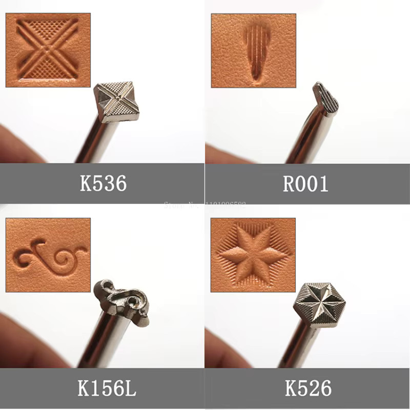 Leder-Musterprägewerkzeug aus silberfarbener Metalllegierung für DIY-Lederhandwerk wie Taschen, Kleidung, Schuhe, Gürtel und Uhrenarmbänder - Bild 2