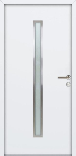 FM Türen NBT56 Modell 01 moderne Stahltür Weiß Rechts B: 90 cm, H: 190 cm - Bild 1