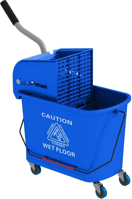 HOMCOM Putzwagen mit Wischmopp aus Kunststoff in Blau, Volumen: 60 l, Höhe: 70,5 cm, Breite: 27 cm - Bild 1