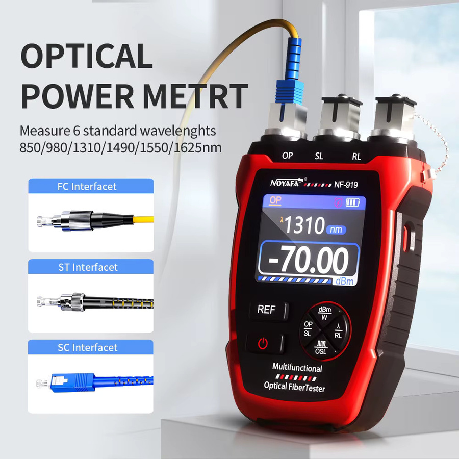 NOYAFA NF-919 Mini OPM 3-in-1 Multifunktions-Leistungsmesser mit visuellem Fehlerorter und Netzwerkkabeltester für optische Fasern FC/SC/ST - Bild 2