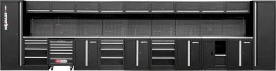 KS Tools Werkstattwagen aus Edelstahl und MDF in Schwarz, freistehend mit Pegboard und Steckdosenleiste, Breite: 73,2 cm, Tiefe: 50 cm - Bild 1