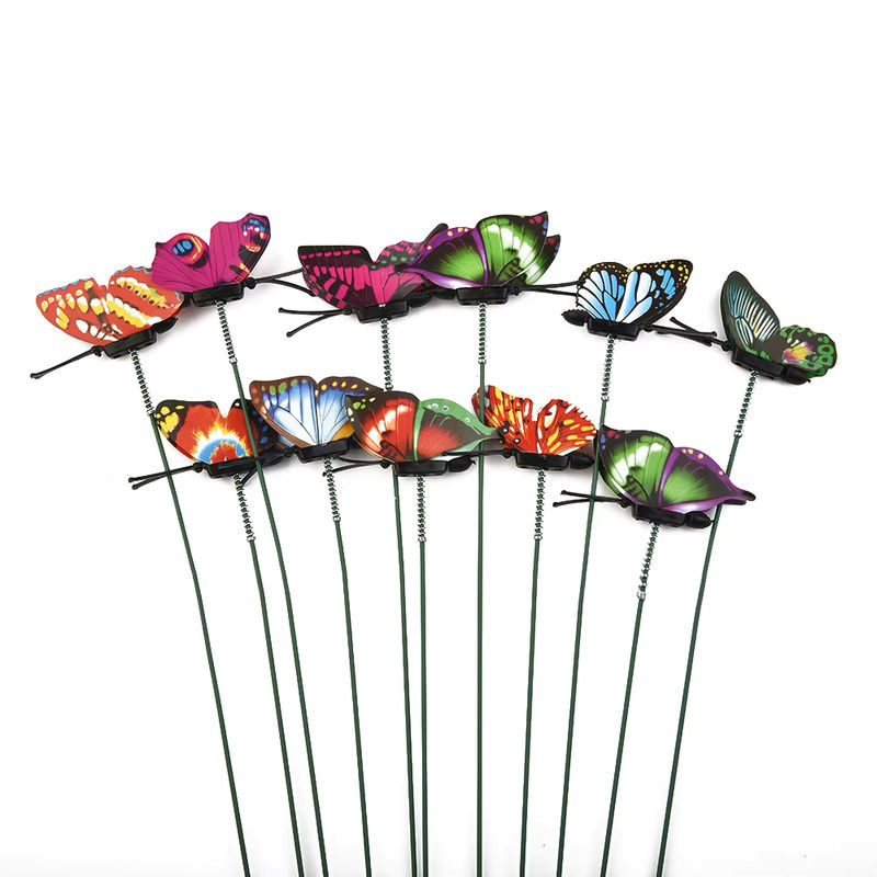 50 Stück VIBRATITE Schmetterling Steckstäbe bunte Simulations-Schmetterlinge zur Garten- und Blumentopf-Dekoration Höhe: 25 cm, Breite: 4 cm - Bild 4