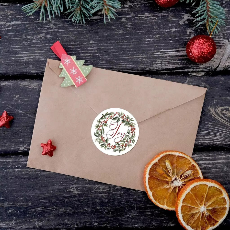 500 Stück selbstklebende Weihnachtsaufkleber in Multicolour für festliche Geschenkverpackungen von AnimeWorlds Store - Bild 5