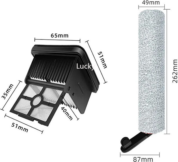 Dreame Ersatzteil-Set für Nass-Trocken-Staubsauger mit weicher Bürste, Roller und HEPA-Filter passend für H12 Pro, H15 Pro, H12 Plus und H12 Core - Bild 1