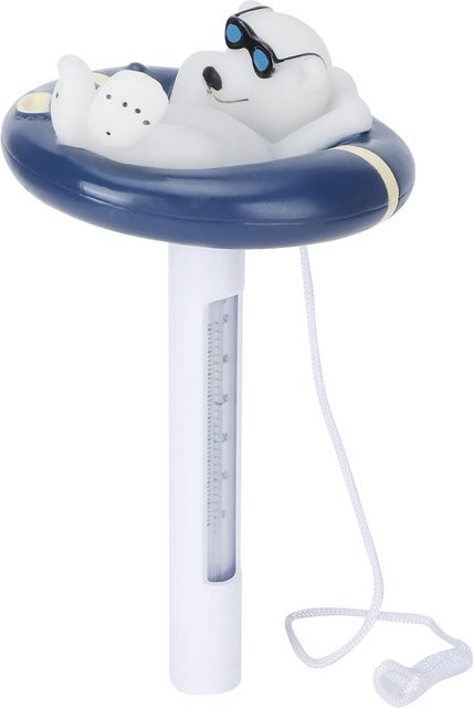 Schwimmendes Thermometer in Cartoon-Tier-Form von mfySpace für Schwimmbad, Whirlpool oder Teich, Farbe: Weiß, B/T/H: 11,0 x 11,0 x 20,0 cm - Bild 1