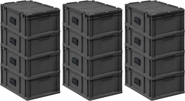 PROREGAL Supersparset 12x Eurobox Nextgen Portable Transportbehälter Schwarz, H x B x T: 23,5 x 40 x 60 cm, 44 Liter - Bild 1