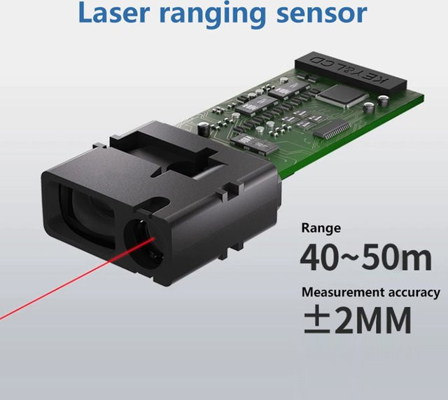 HUXUAN Hochpräzises Laser-Entfernungsmessmodul Infrarot-Sensormodul Schwarz, Reichweite: 40 Meter - Bild 1