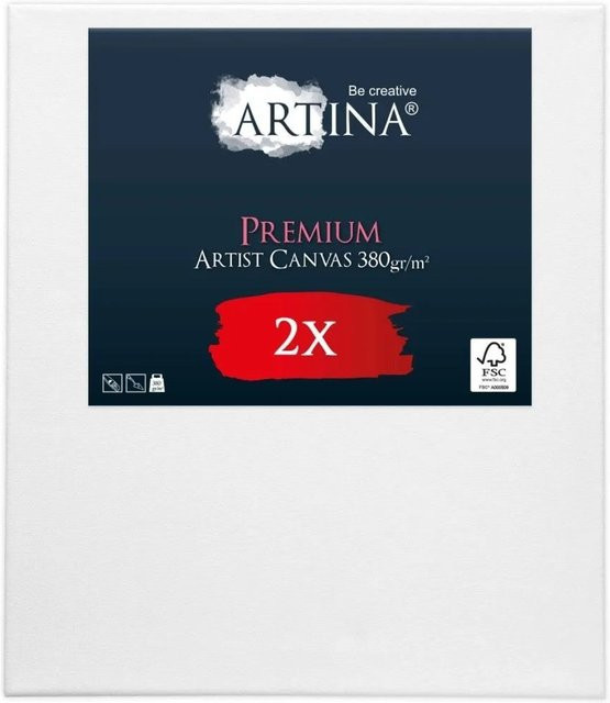 Artina Premium Keilrahmen aus FSC-Holz, 2er-Set, Farbe: Weiß, B: 50 cm, H: 70 cm - Bild 1
