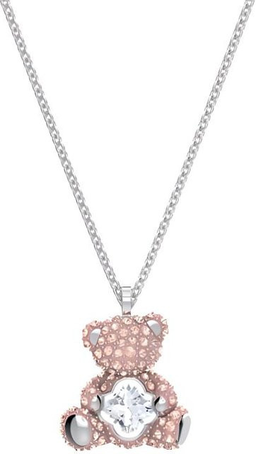 Swarovski Halskette, Teddybär, Rosa, Silber, Kristall, Damen - Bild 1