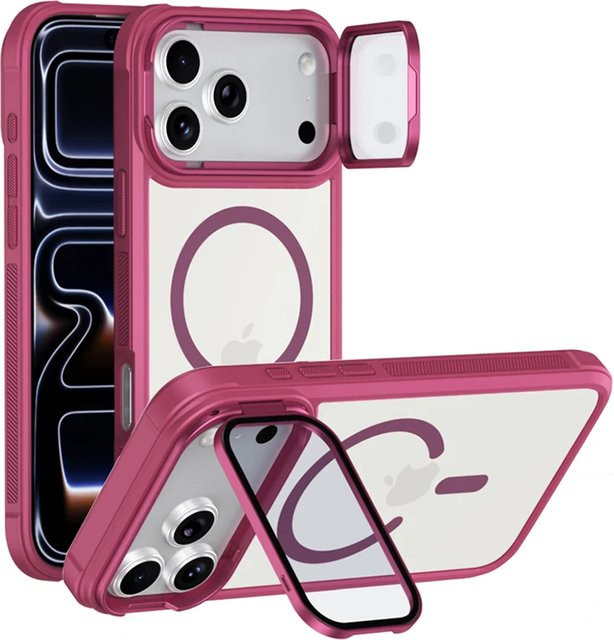 MagSafe Handyhülle mit Glaslinsen-Schutz für Apple iPhone 11 bis 17 Pro Max, stoßfeste magnetische Rückabdeckung, transparent - Bild 1