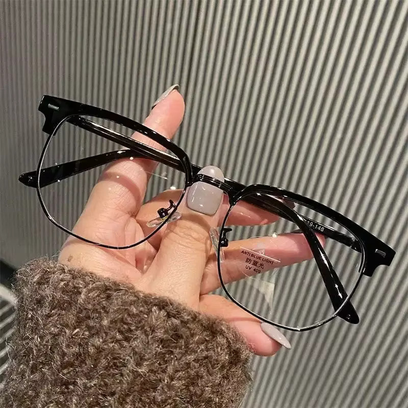 Rexxar Korrektionsbrille Halbrahmen, Browline, Schwarz, Unisex, Blaulichtfilter - Bild 2