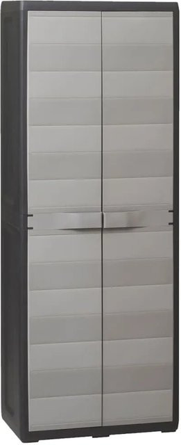 vidaXL Gartenschrank aus Polypropylen mit 3 Regalböden in Schwarz und Grau, H x B x T: 171 x 120 x 38 cm - Bild 1