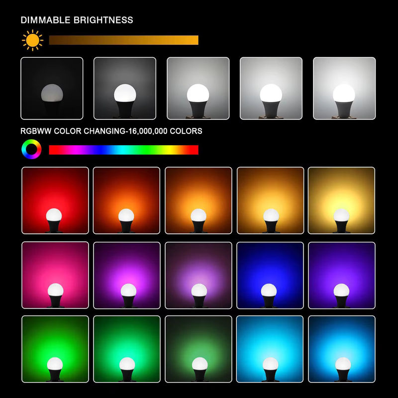AIMENGTE Smart Wifi LED Glühbirne E27, mehrfarbig RGB, dimmbar, kompatibel mit Apple HomeKit, Alexa und Google Assistant - Bild 3