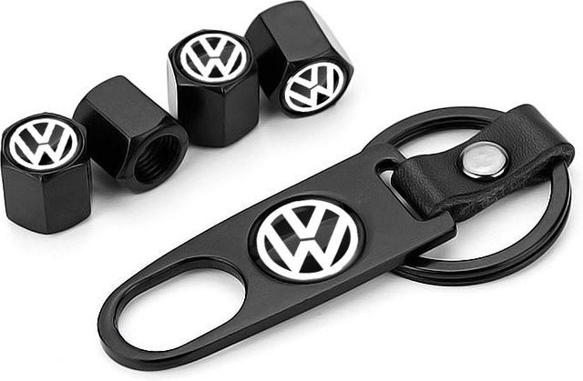 Volkswagen Schlüsselanhänger Set mit Reifenventilkappen, Unisex - Bild 1