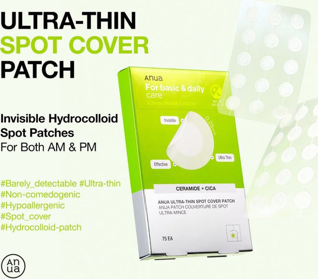 Anua UltraThin Spot Cover Patch, 75 Stück, mit Ceramid NP und Cica - Bild 1