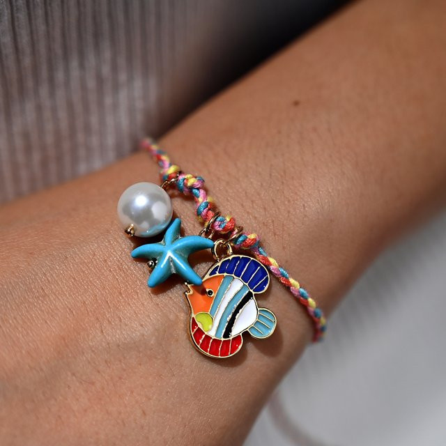 MOON GIRL Armband, Seestern, farbiges Seil, Damen, Bunt - Bild 1