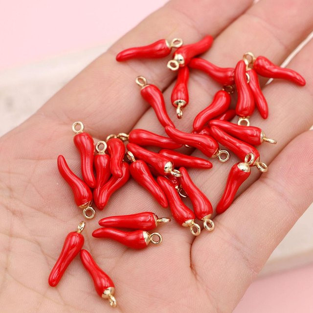Binchi Outdoor Product Anhänger, Chilischote Form, Messing, Gold, Damen - Bild 1