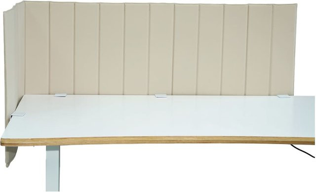 hjh OFFICE Tischtrennwand FLEXMIUT ROLL in Beige aus Stoff und Metall - Bild 1