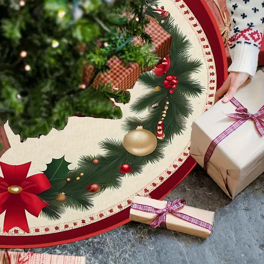 VIKAMA Weihnachtsbaumrock mit Kiefernzweigen und Beeren in Multicolour - Bild 4