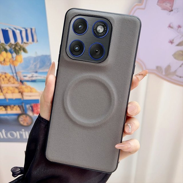 Luxuriöse Business-PU-Handyhülle mit Magnetverschluss und MagSafe-Kompatibilität für Motorola Moto Edge 70 Ultra in Schwarz - Bild 1