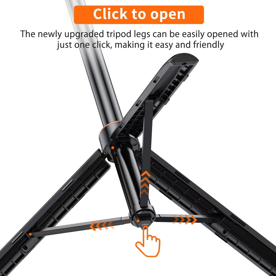 PULUZ Action-Kamera Selfie-Stick Stativ in Schwarz für GoPro, DJI und Insta360, 1,4 m Höhe - Bild 3