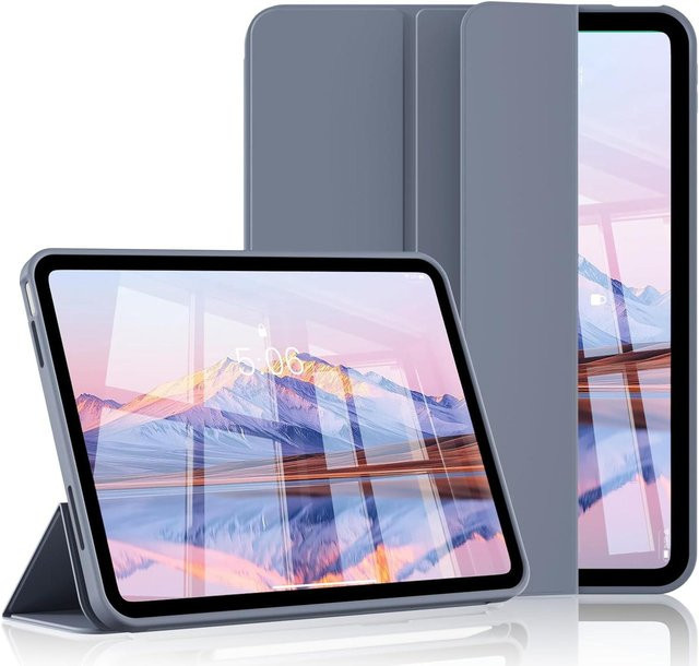 Magnetische Schutzhülle für Samsung Galaxy Tab A7 Lite A8 A9 A11 Plus Tab S7 S8 S9 S10 FE S6 Lite mit Klappständer und weicher Rückseite in Grau - Bild 1
