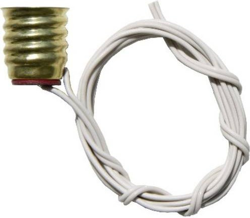 BELI-BECO Lampenfassung L40/124 für Miniaturlampen mit E10 Anschluss und Drahtanschluss in Gold/Messing oder Weiß - Bild 1