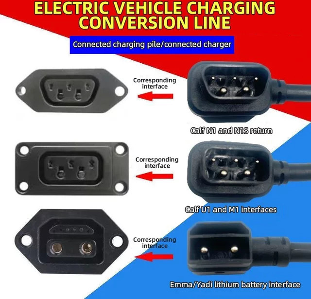 Niu Elektrofahrzeug Ladegerät Umwandlung Stecker Adapter für N1 N1s M1 U1 G0 G1 G2 in Schwarz - Bild 1
