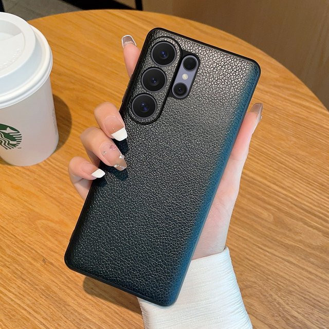 Samsung Business Schutzhülle aus Lychee-Leder für Galaxy S26 Ultra, S26+ und S25 Ultra in Schwarz mit Objektivschutz - Bild 1