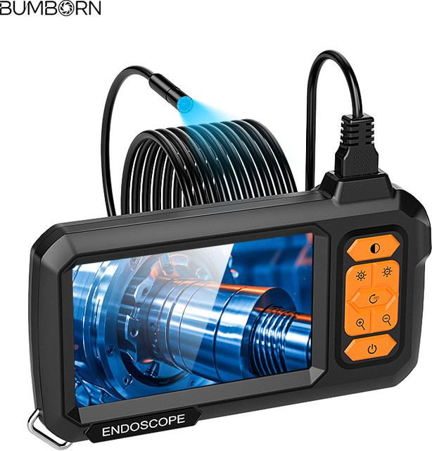 ZYPUSON Industrielles Endoskop mit Doppellinse, 8mm Kamera, IP67 Wasserdicht, starres Kabel in Schwarz - Bild 1
