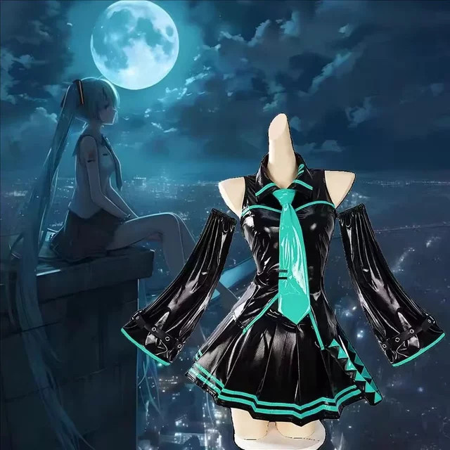 ZOBOTT Hatsune Miku Cosplay Komplettset, Leder, Set / Bundle - Bild 1