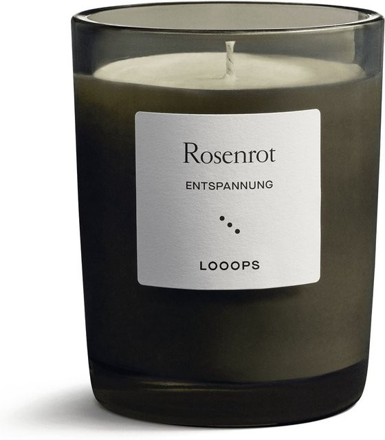 LOOOPS Duftkerze Rosenrot Sommertag mit Rosengeranie, Palmarosa und Patschuli, 250 g - Bild 1