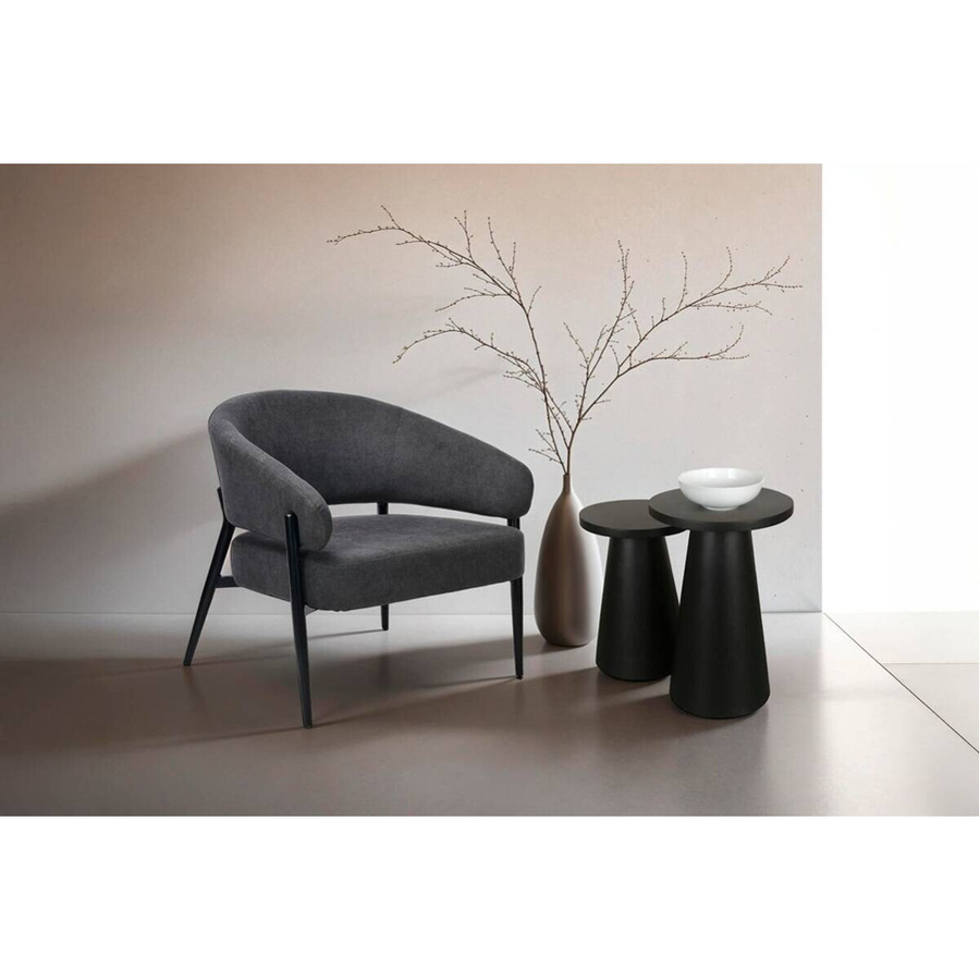 byLIVING Beistelltisch CONE aus Akazienholz, schwarz lackiert, B: 40 cm, H: 50 cm - Bild 4