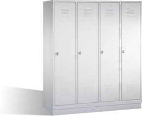 C+P Umkleidespind Classic auf Sockel mit 4 Abteilen in Lichtgrau, H 180 cm x B 159 cm x T 50 cm - Bild 1