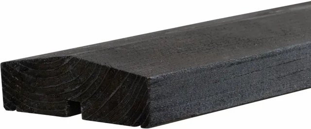 Mülltonnenverkleidung Plus aus Nadelholz in Schwarz, B/T/H: 294 x 97 x 108 cm - Bild 1