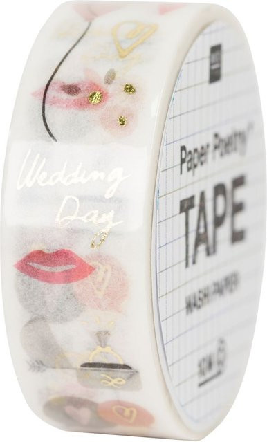 Rico Design Paper Poetry Washi Tape Wedding Day, Weiß/Mehrfarbig, Breite: 1,5 cm, Länge: 10 m - Bild 1