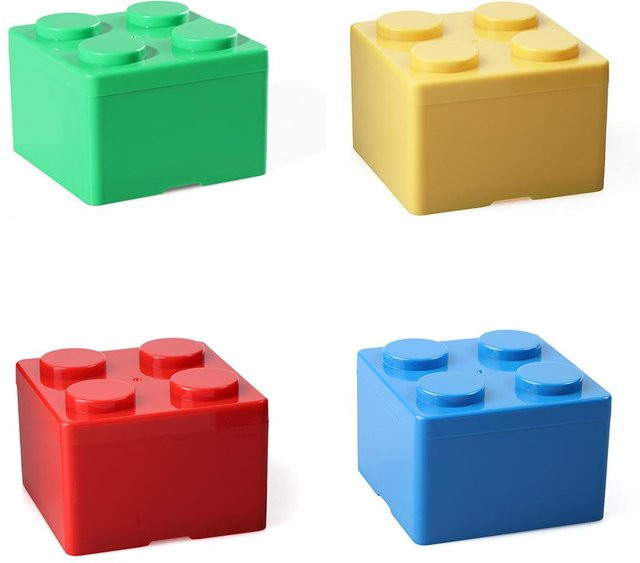 Platzsparender Schreibtisch-Organizer aus Kunststoff in Baustein-Form, mehrfarbige Aufbewahrungsbox mit mehreren Fächern - Bild 1